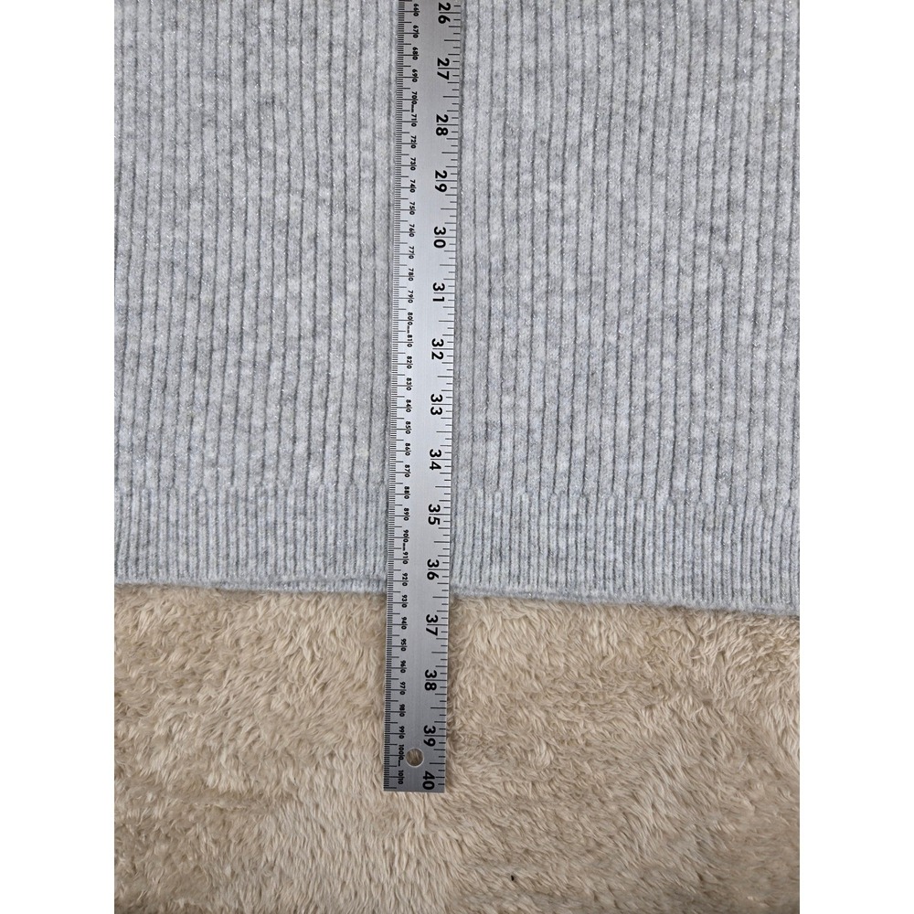 A New Day Womens Gray Ribbed Mock Neck Metallic Sweater Dress Size M NEW - Picture 5 of 11